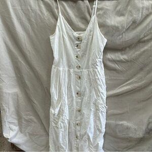 Chic White Button-Front Maxi Dress